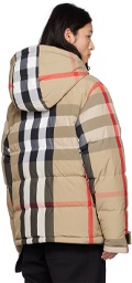Burberry Beige Check Reversible Down Jacket
