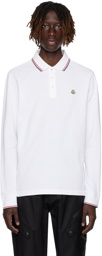 Moncler White Stripe Polo