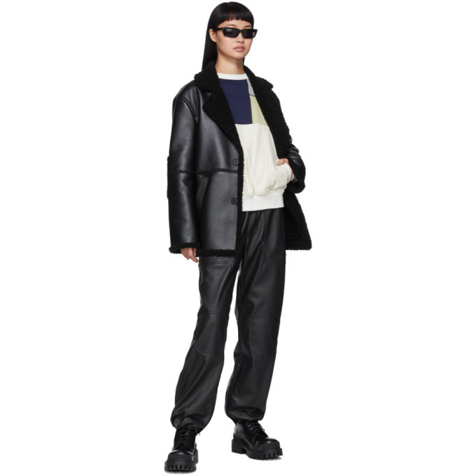 GR-Uniforma Black Faux-Sheepskin Coat