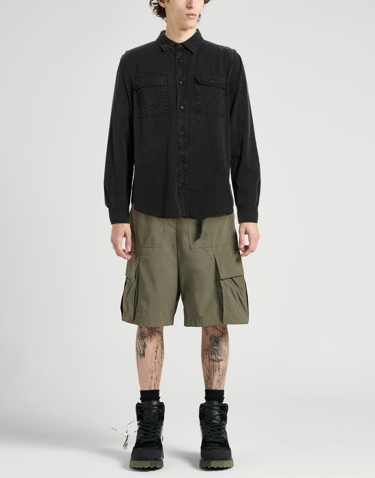 True Religion Mens Denim shirt in Black