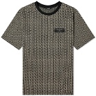 Balmain Men's Monogram Jacquard T-Shirt in Ivory/Black