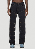 Y/Project - Button Panel Jeans in Black