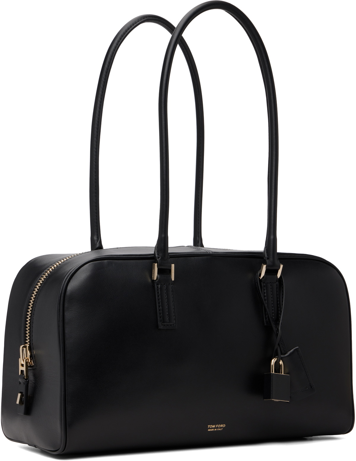 TOM FORD Black Supple Leather Zipped Small Stryke Shoulder Bag