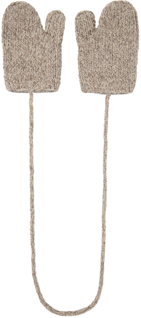 Maison Margiela Beige Shetland Wool Mittens