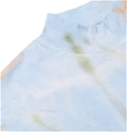 Sasquatchfabrix. - Tie-Dyed Cotton-Jersey Mock-Neck T-Shirt - Blue