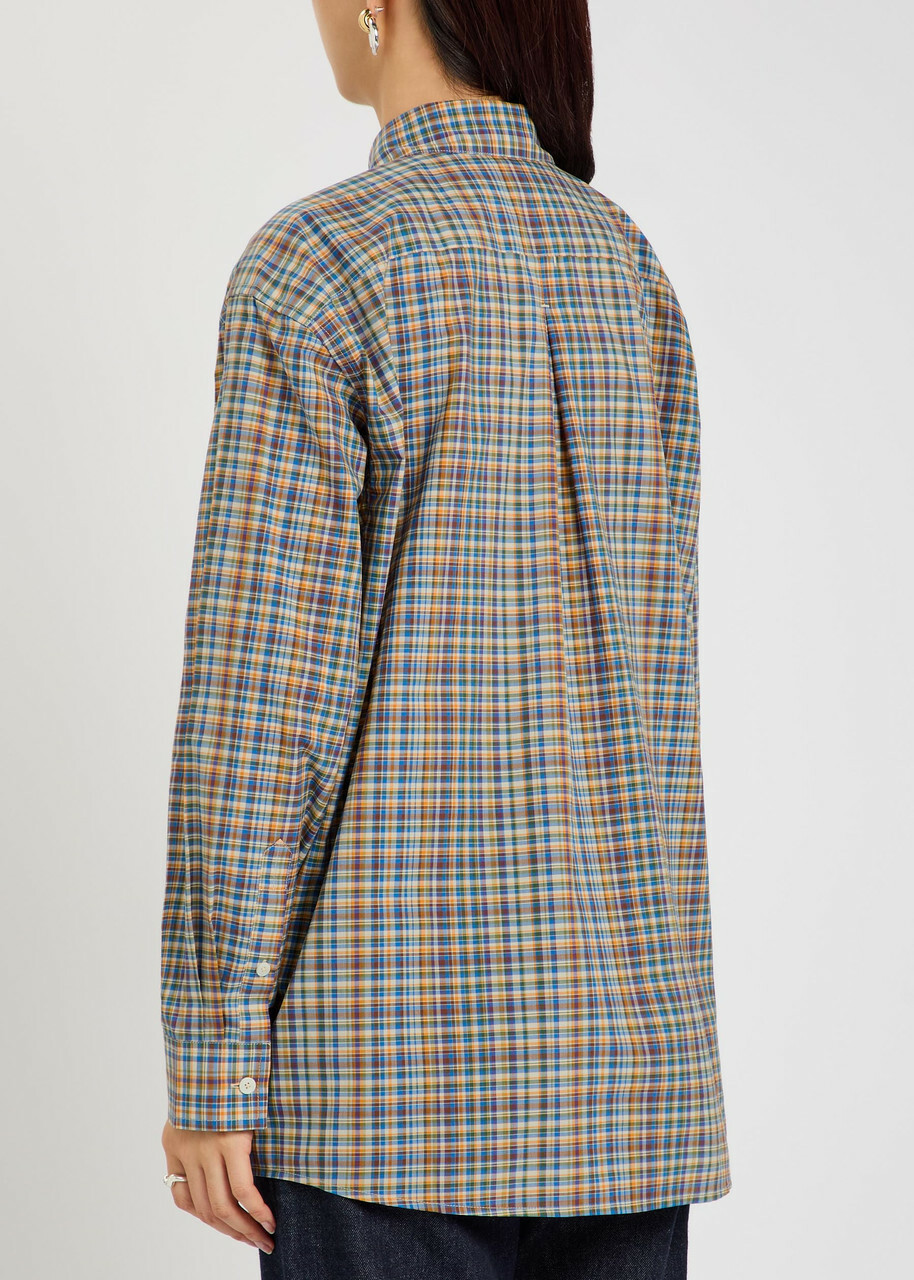 Toteme Checked Cotton-poplin Shirt Grey