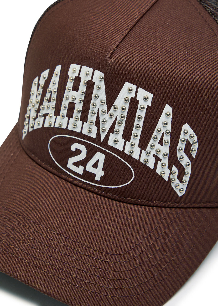Nahmias Studded Printed Canvas Trucker hat - Brown - One Size