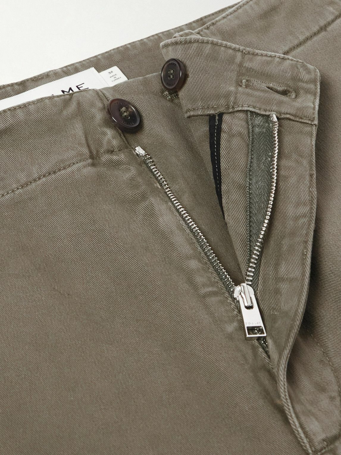 FRAME - Straight-Leg Cotton-Blend Twill Chinos - Green