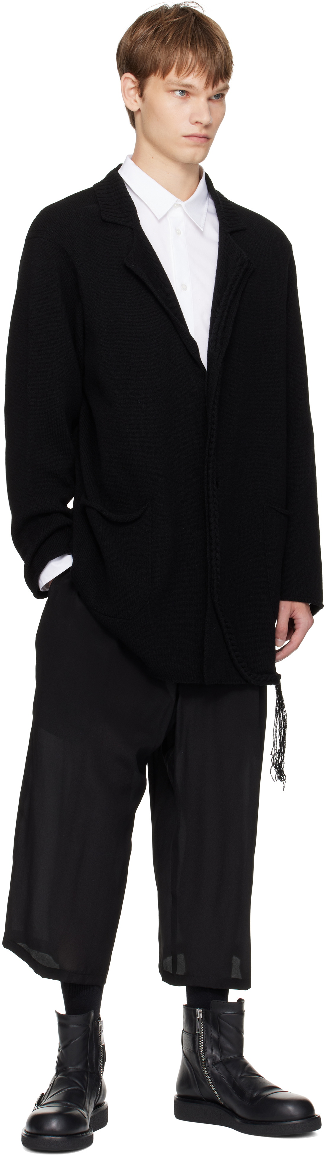 YOHJI YAMAMOTO Black String Detail Blazer