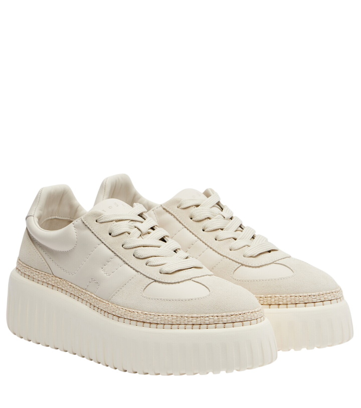 Photo: Hogan H710 H-Stripes leather and suede platform sneakers