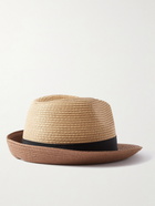 Paul Smith - Grosgrain-Trimmed Straw Trilby Hat - Brown