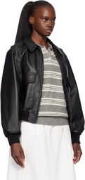 Nothing Written Black Classic Leather Flight Jacket