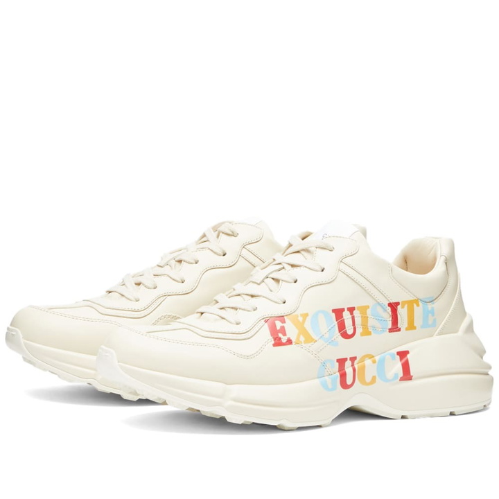 Photo: Gucci Men's Rhyton Exquisite Sneakers in White