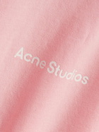 Acne Studios - Extorr Logo-Flocked Garment-Dyed Cotton-Jersey T-Shirt - Pink