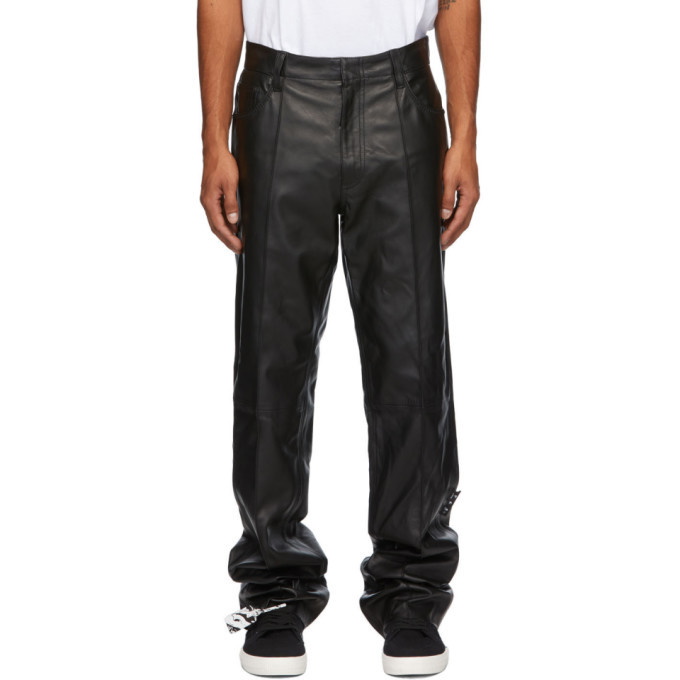 Photo: Off-White Black Leather Formal Pants