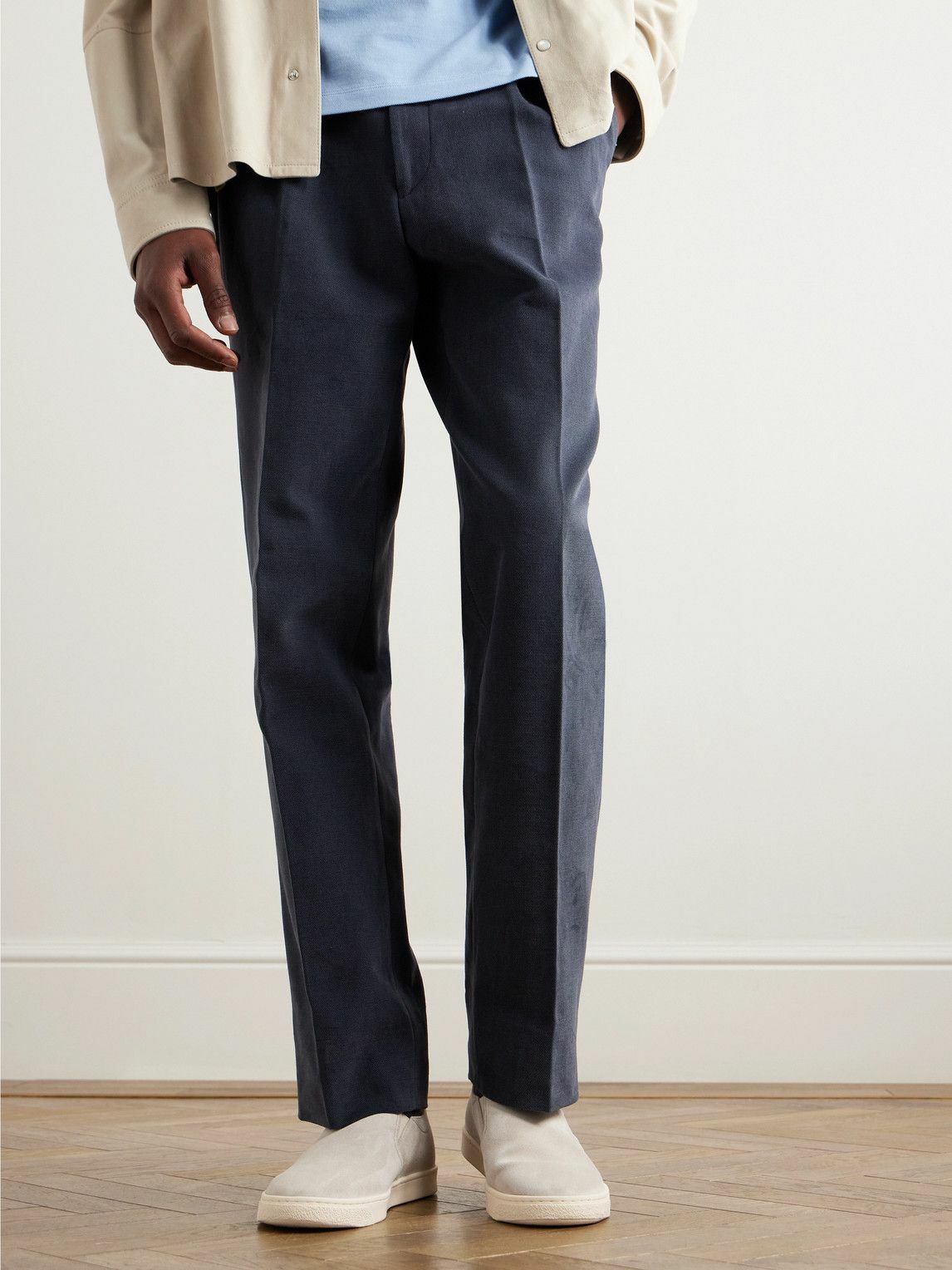 Brunello Cucinelli MA029P1673C101 関税送料込 Brunello Cucinelli - Leather-Trimmed Suede Slip-On Sneakers