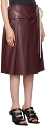 Renaissance Renaissance Burgundy Linda Faux-Leather Midi Skirt