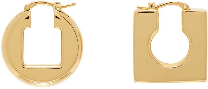 Photo: JACQUEMUS Gold Les Classiques 'Les boucles rond carré' Earrings
