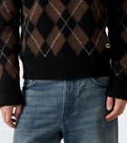 Ami Paris Argyle virgin wool half-zip sweater