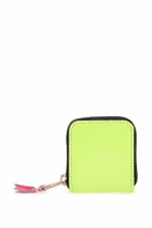 COMME DES GARCONS WALLET compact wallet super fluo yellow in goat leather with zip Yellow