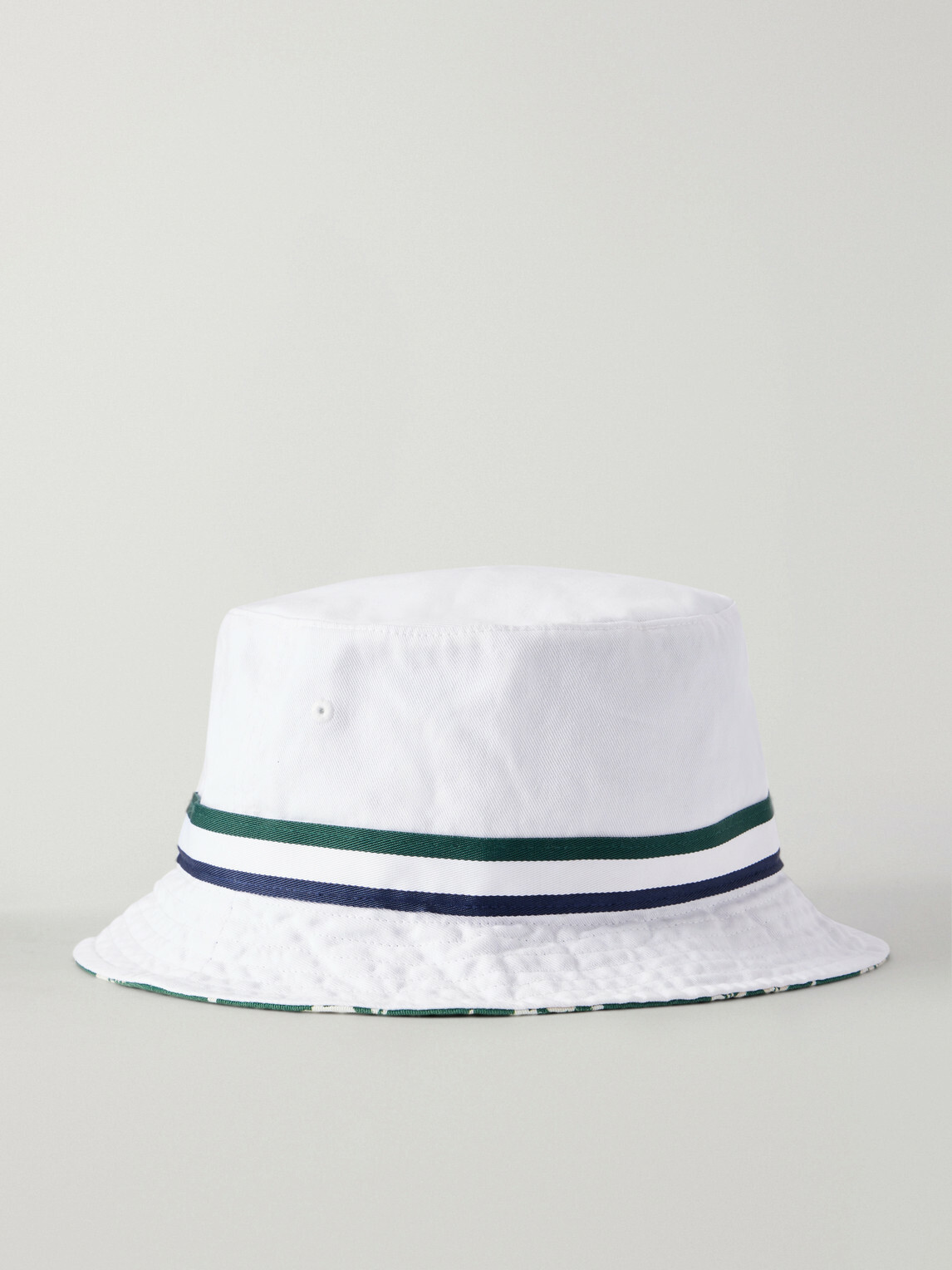 Polo Ralph Lauren - Wimbledon Logo-Embroidered Reversible Cotton-Twill Bucket Hat - White
