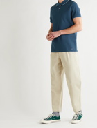 A.P.C. - Max Slim-Fit Contrast-Tipped Cotton-Piqué Polo Shirt - Blue