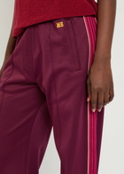 Wales Bonner Mantra Panelled Satin-jersey Track Pants Burgundy