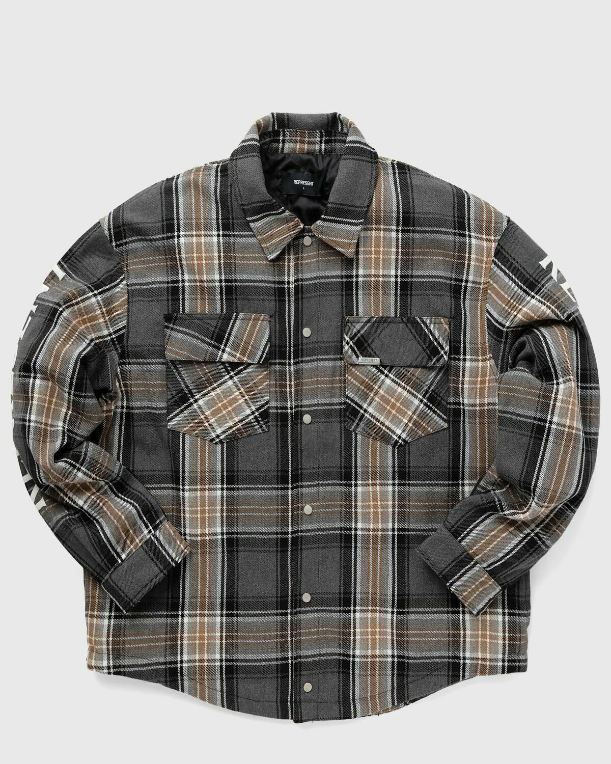 Represent Quilted Flannel Shirt Green/Grey - Mens - Longsleeves
