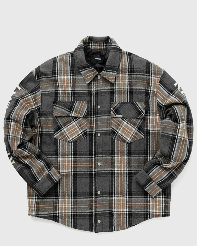 Photo: Represent Quilted Flannel Shirt Green/Grey - Mens - Longsleeves