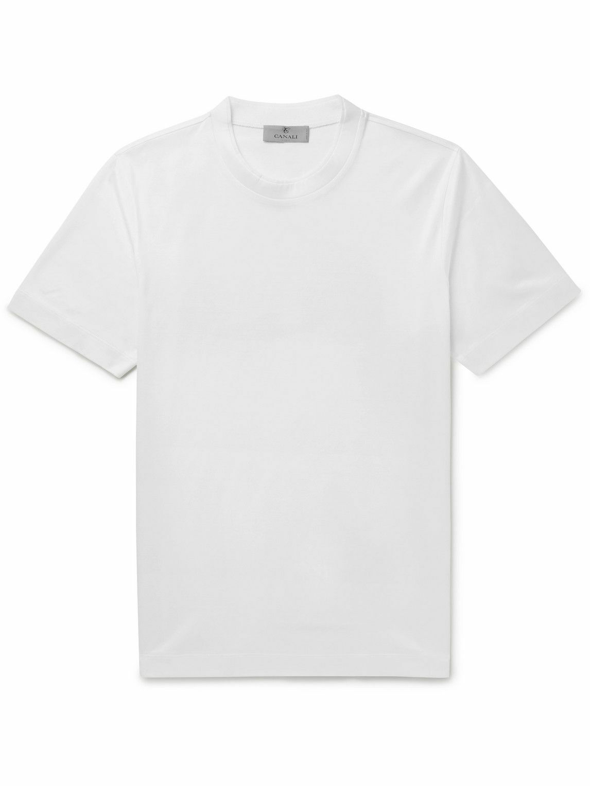 Canali - Slim-Fit Mercerised Cotton-Jersey T-Shirt - White Canali