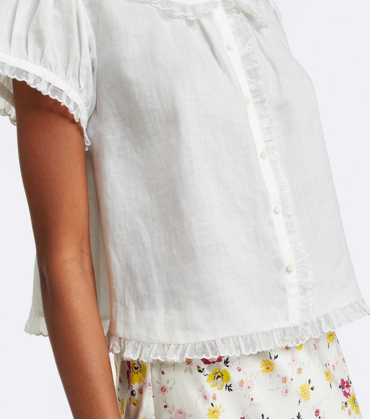 Dôen Karina scalloped ramie blouse