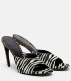 The Attico Betta zebra-print calf hair mules