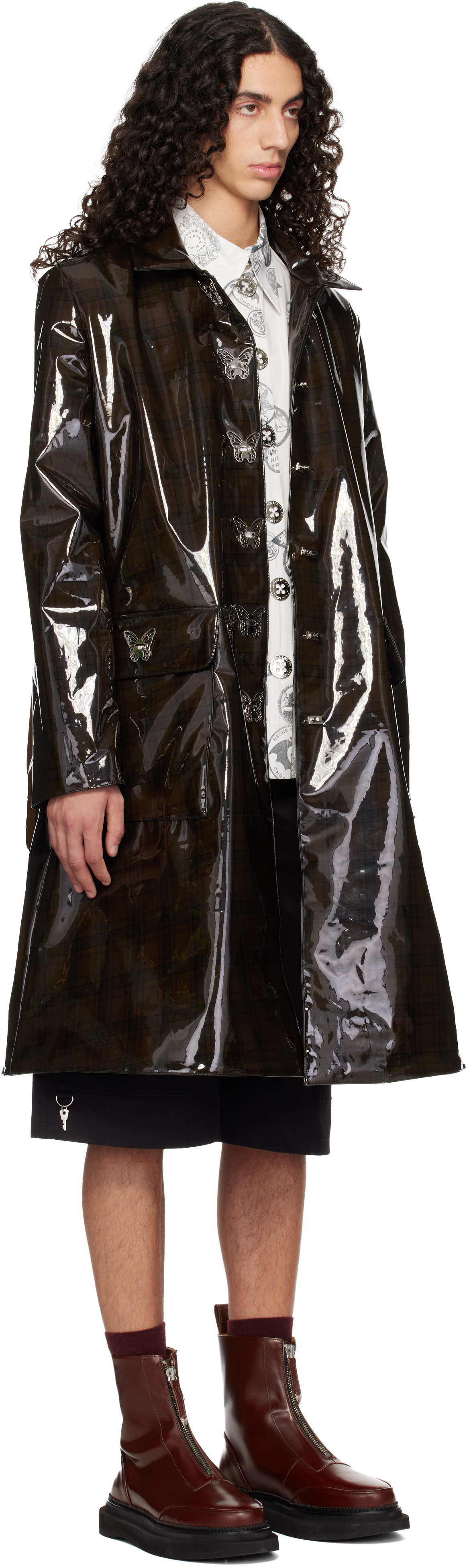 Chopova Lowena Black Squelchy Raincoat