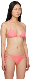 Versace Underwear Pink Dua Lipa Edition Allover Bikini Top
