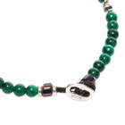 Mikia Men's Tube Stone Bracelet in Malachite