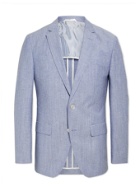 HUGO BOSS - Hartlay2 Slim-Fit Mélange Cotton and Virgin Wool-Blend Suit Jacket - Blue