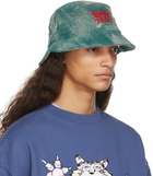 Brain Dead Green Spikey Bleached Bucket Hat