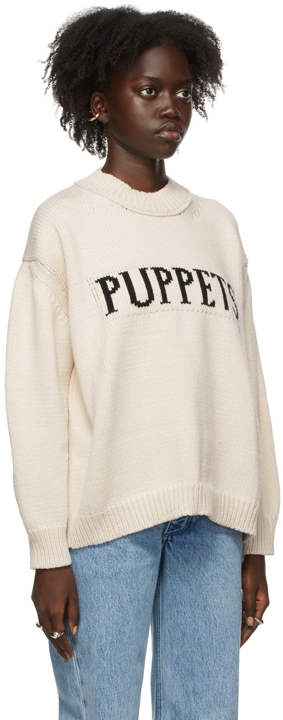 Puppets and Puppets SSENSE Exclusive OffWhite 'The Puppets' Sweater