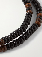 Mikia - Onyx, Tiger's Eye and Sterling Silver Beaded Wrap Bracelet