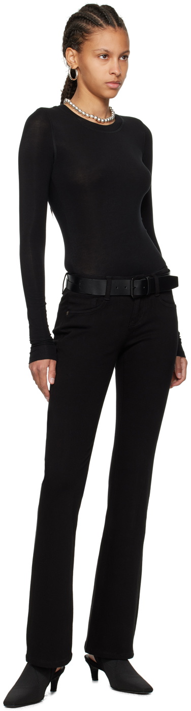 Fax Copy Express Black 'The Round Neck' Long Sleeve T-Shirt
