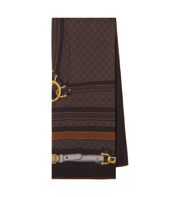 Photo: Gucci GG jacquard wool and silk scarf