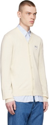 Comme des Garçons Play Off-White Wool Cardigan