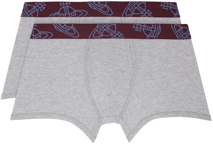 Photo: Vivienne Westwood Two-Pack Gray Logo Boxers
