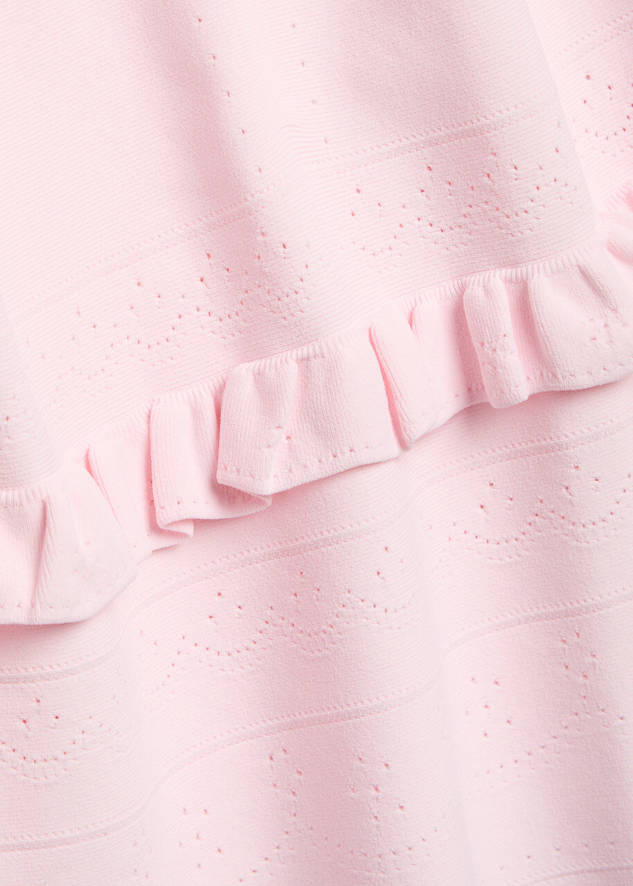 Needle & Thread Pointelle Stretch-knit Midi Skirt Pink