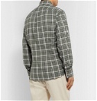 Brunello Cucinelli - Button-Down Collar Checked Cotton-Twill Shirt - Gray