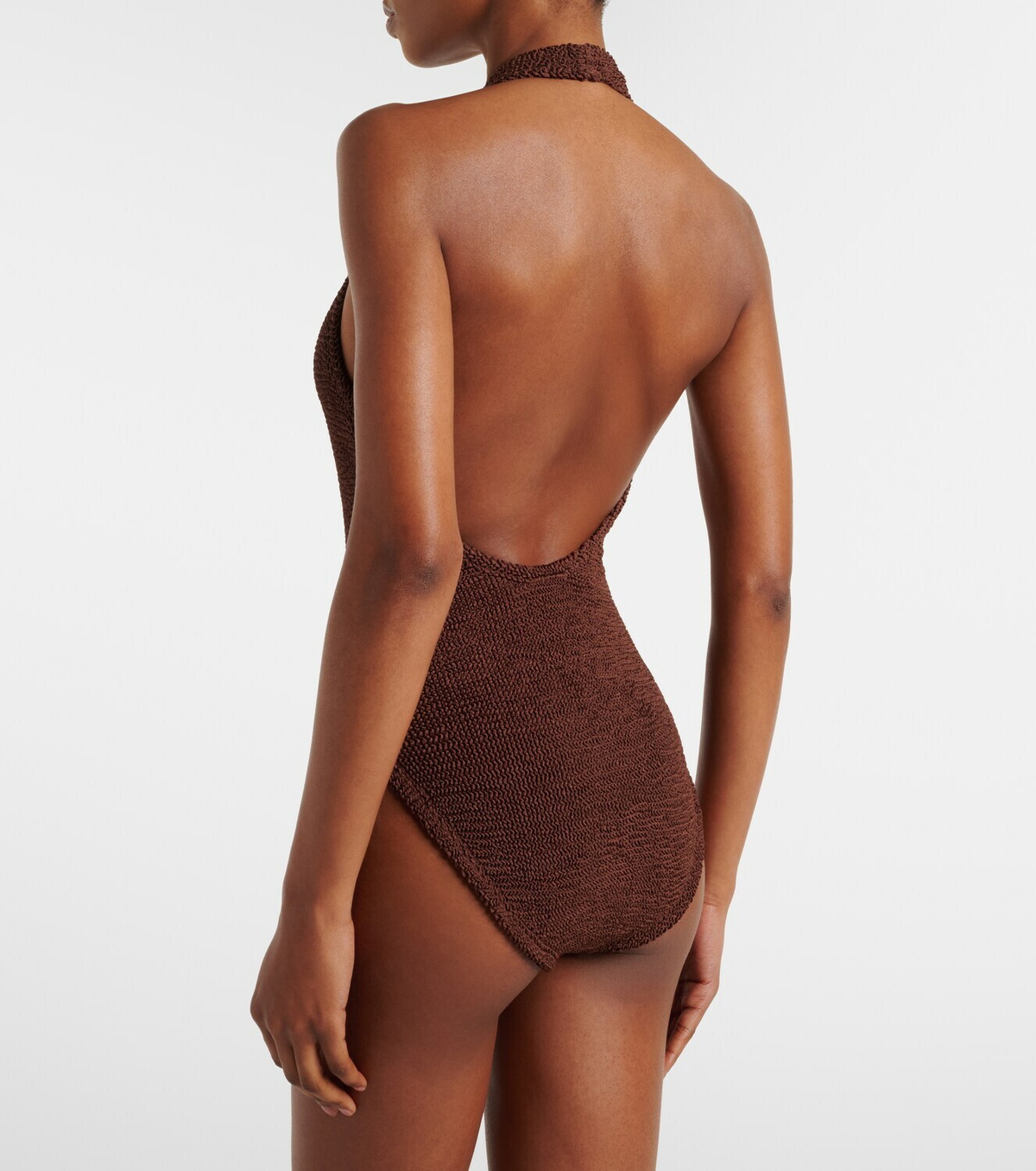 Hunza G Adriana embellished halterneck swimsuit