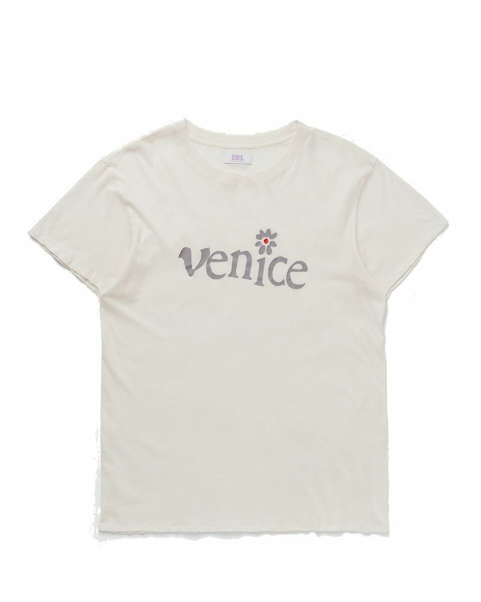 Photo: Erl Unisex Venice Tshirt Knit White - Mens - Shortsleeves