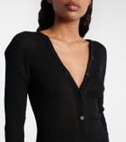 Mugler Ribbed-knit cotton romper