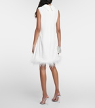 Rixo Bridal Candice feather-trimmed minidress