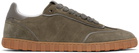 AMI Paris Taupe Leather Low Top Step Sneakers